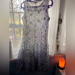 Blue and White Floral Formal Dress - Never Worn